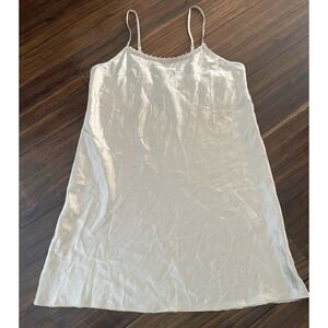 NWT Flora by Flora Nikrooz Women's S Almond Dot Satin Chemise Spaghetti Straps